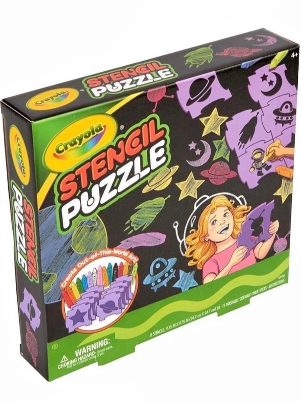 Crayola Outdoor Sidewalk Chalk Stencil Puzzle Kit
